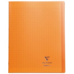 Clairefontaine - Cahier Koverbook Piqué Polypro Transparent - Grand Carreaux - 48 Pages - 24 x 32 cm