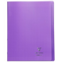 Clairefontaine - Cahier Koverbook Piqué Polypro Transparent - Grand Carreaux - 48 Pages - 24 x 32 cm