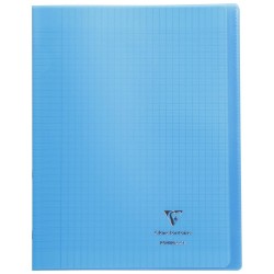 Clairefontaine - Cahier Koverbook Piqué Polypro Transparent - Grand Carreaux - 48 Pages - 24 x 32 cm