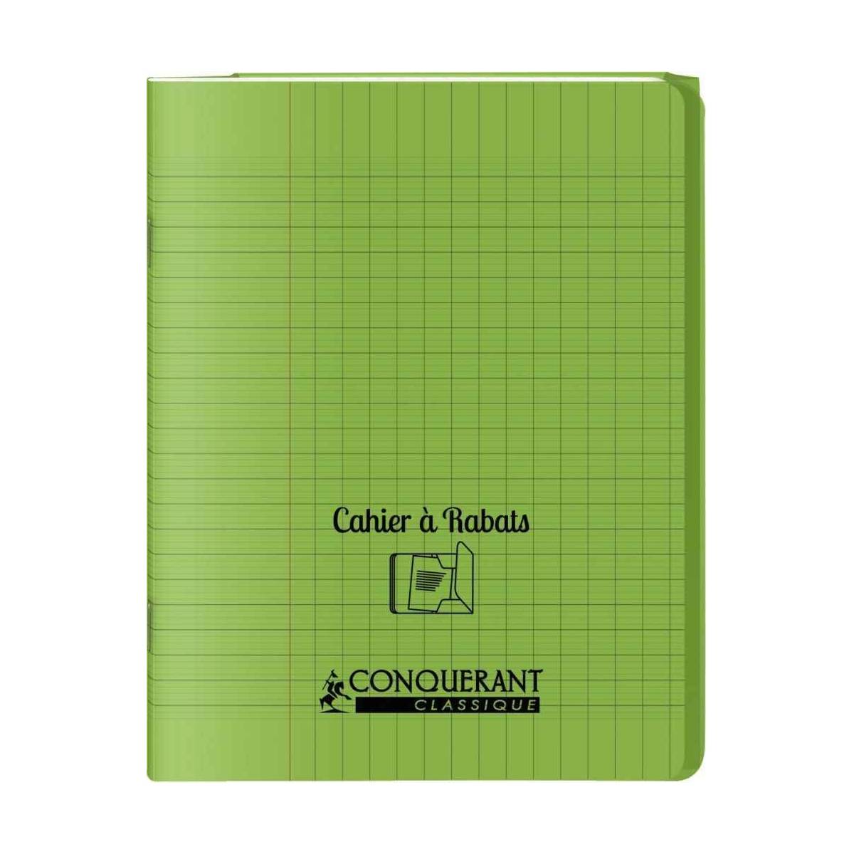 Cahier Conquerant Classique à Rabats Vert 17 x 22 cm 96p Seyès