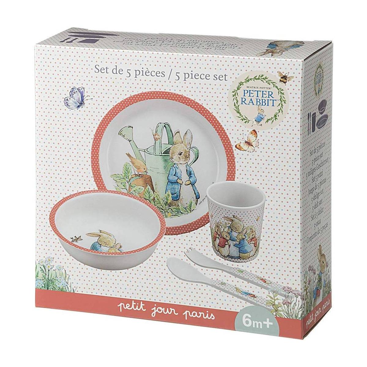 Coffret repas Pierre Lapin (5 pièces) - Blanc - Kiabi - 31.99€