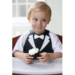 Kids bavoir bébé en silicone Tuxedo de 6 mois à 3 ans