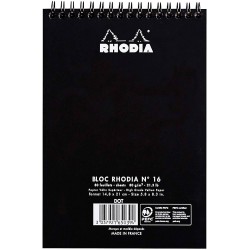 Bloc Rhodia Spirale N°16 Dot Pad Noir