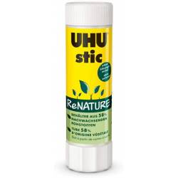 UHU Stic ReNATURE Bâtons de Colle sans solvant, 40 g, Lot de 4, Blanc