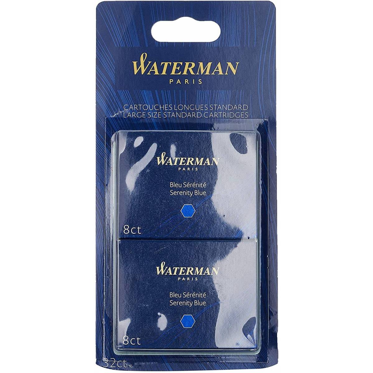 Waterman Etui de 8 cartouches standard encre bleue - prix pas cher