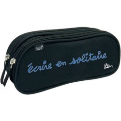 Trousse Ben 2 Compartiments Noir - 23 x 10 cm