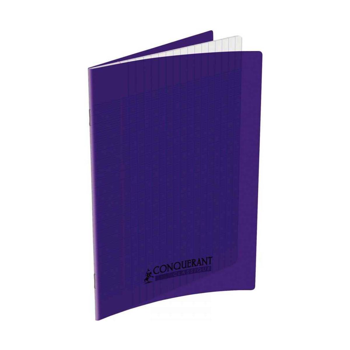 Cahier Conquerant Classique 17x22 cm Violet 96p Séyès Polypro