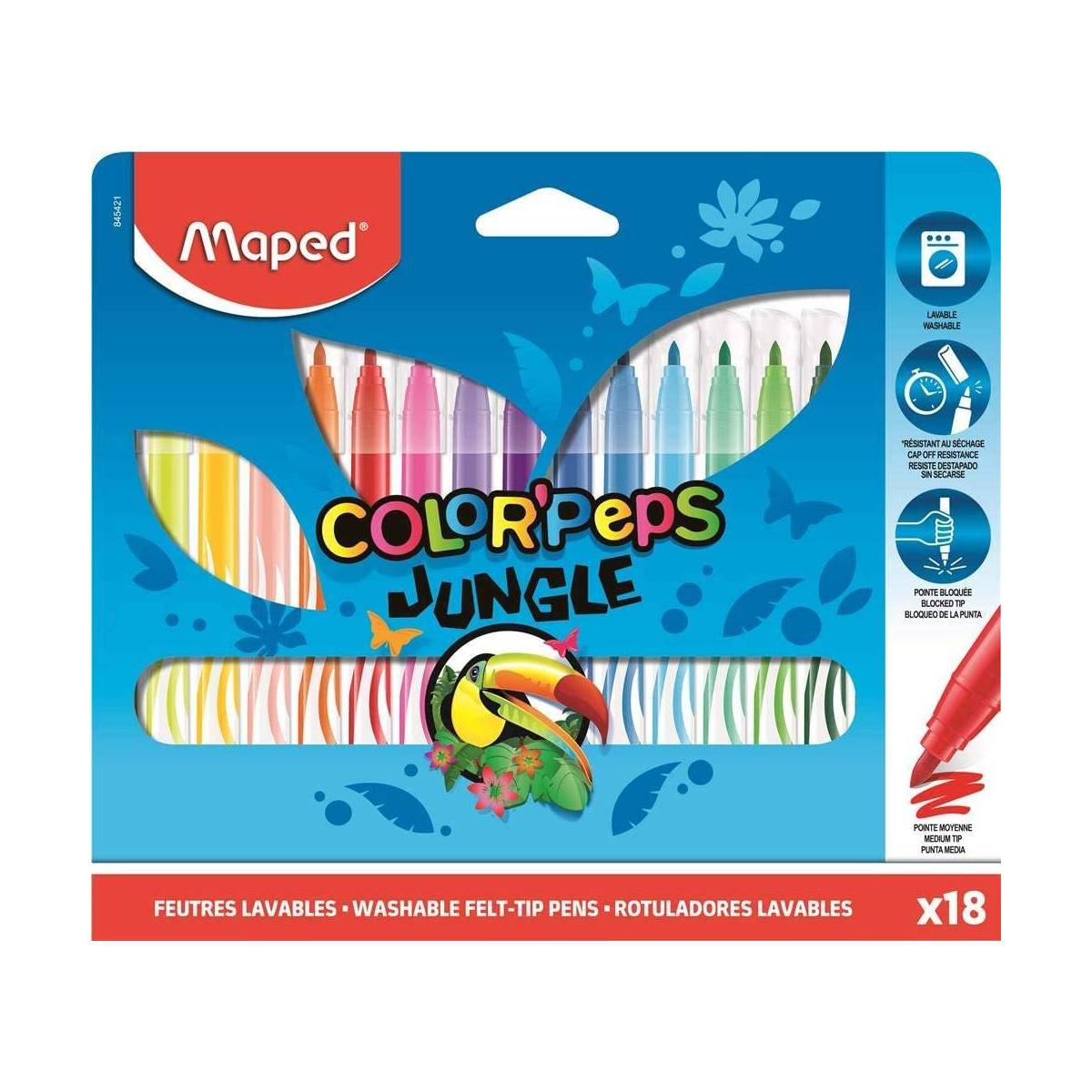 Maped 18 Feutres COLOR'PEPS - largeur de tracé M