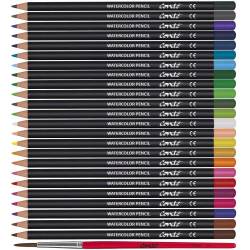 Conté Crayons de Couleur Aquarellables pour Adultes - 24 Couleurs Assorties  - MaxxiDiscount