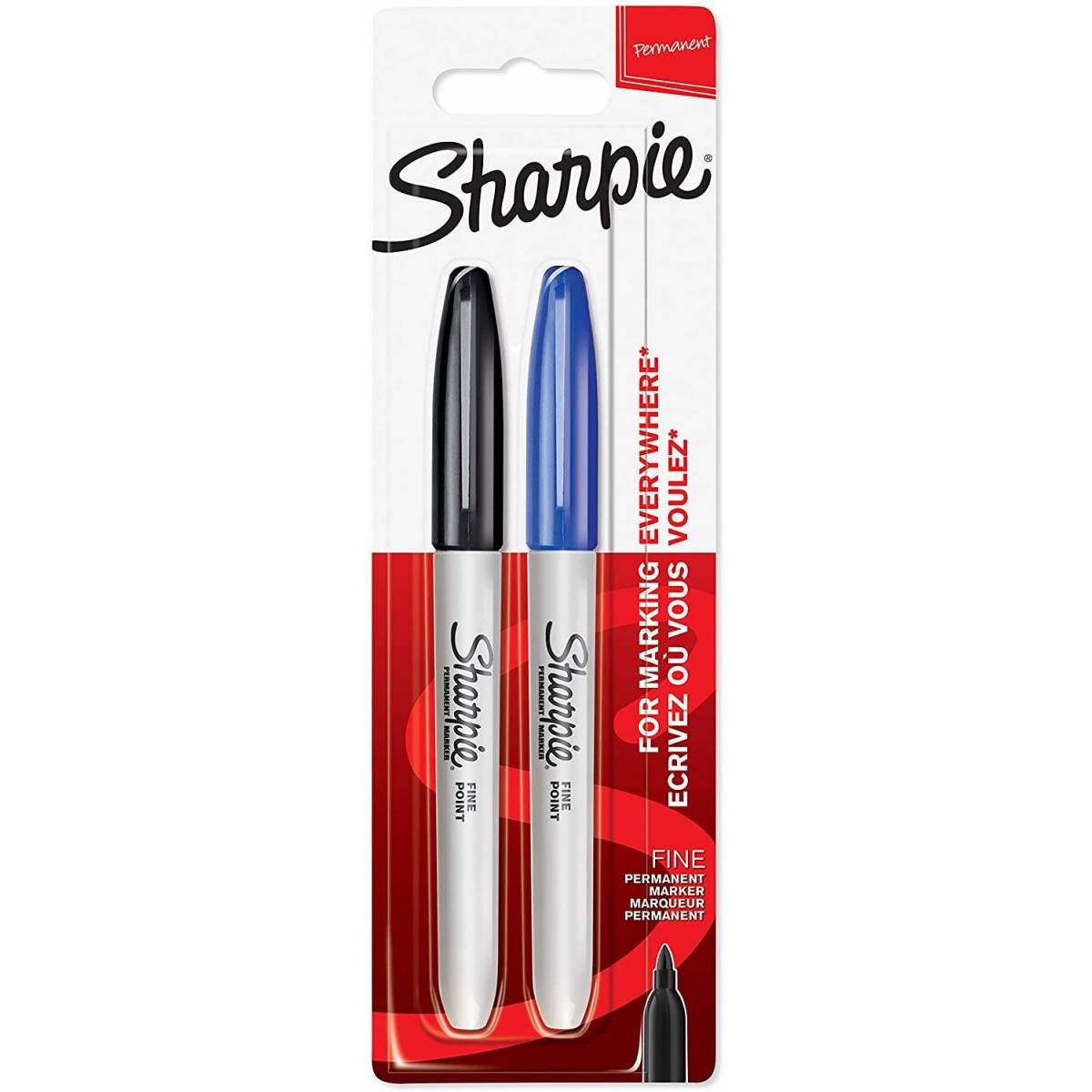 Lot de 2 Marqueurs Permanent Sharpie pointe fine