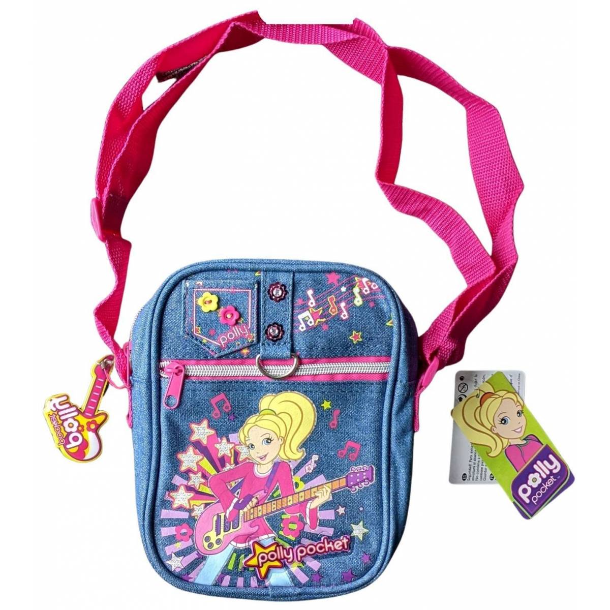 Sacoche 1 compartiment Polly Pocket jean Bleu 22 x 15 cm