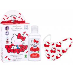 Herbruikbare kindermaskers + Hello Kitty handdesinfecterend middel