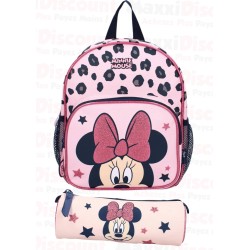 Pack Minnie Mouse Talk of the Town roze rugzak + etui