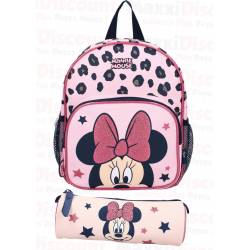 Pack Sac à Dos 29cm + Trousse 20 cm Minnie Mouse Talk of the Town Rose