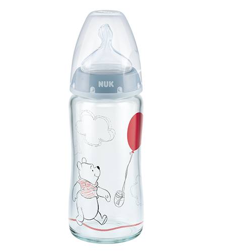 Glass bottle Nuk No Colic Winnie 240ml First Choice + 0 - 6 months