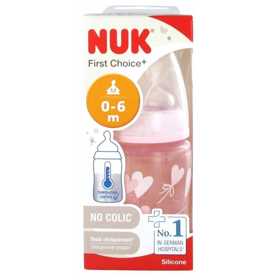 Biberon Nuk 150 ml 0-6 mesi Rosa First Choice+