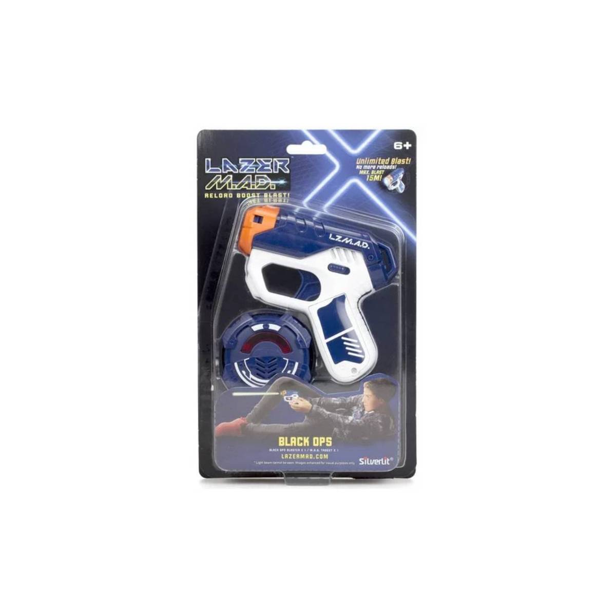 Lazer MAD Pistolet Laser + Cible de jeu interactif Black Ops