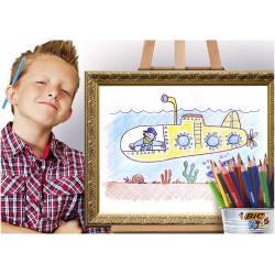 BIC Kids Evolution - Matite colorate cancellabili, confezione da 24