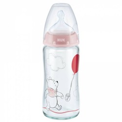 Glazen flesje Nuk No Colic Winnie 240ml First Choice + 0 - 6 maanden