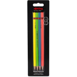 Set de 4 Crayons en Papier Neon HB Rotring