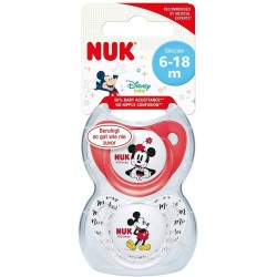 2 Sucettes NUK Mickey Mouse Trendline 6-18 mois