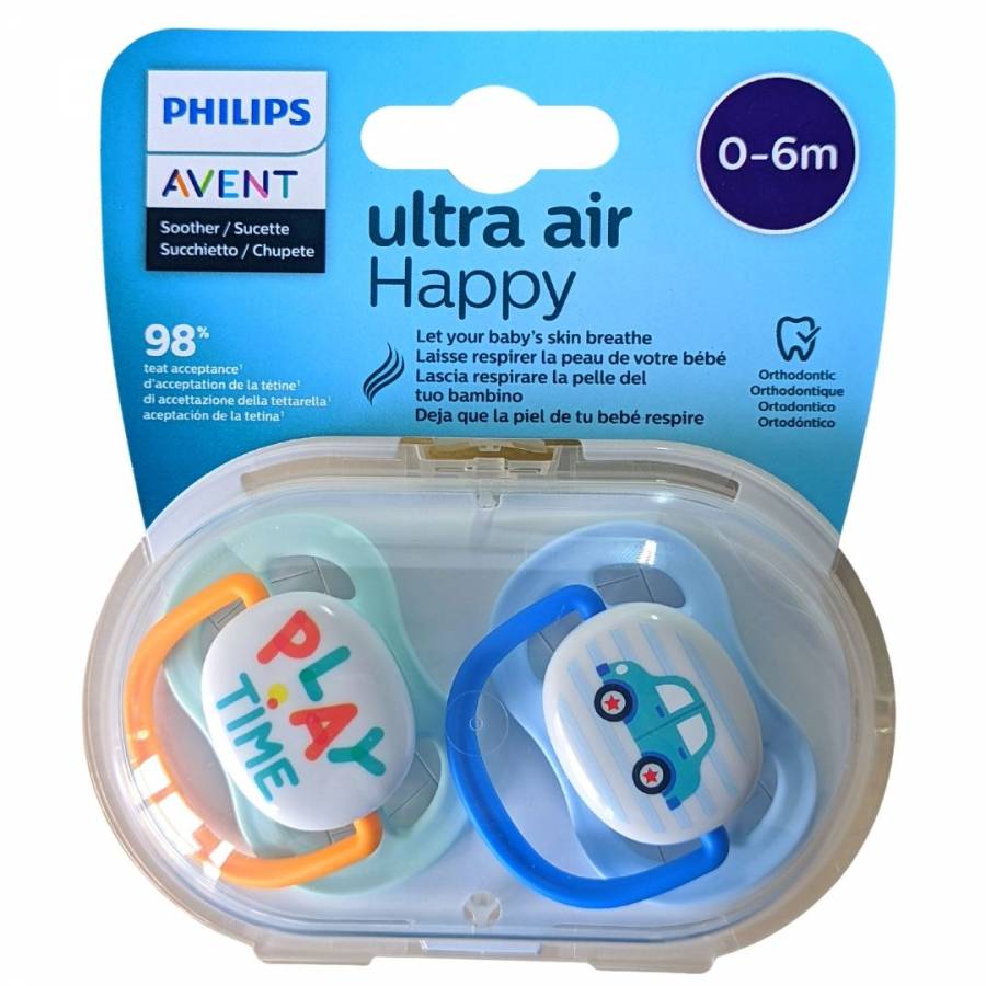 Sucette ultra air Happy SCF080/03 - 6-18 mois Avent - Les bébés du bonheur