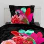 Housse de couette Fleurs & Perroquet Perropink 140 x 200 cm noire