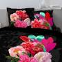 Housse de couette Fleurs & Perroquet Perropink 200 x 200 cm noire