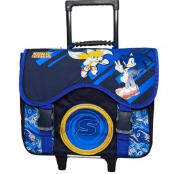 Sonic the blue hedgehog schooltas op wieltjes 41 cm 2 vakken