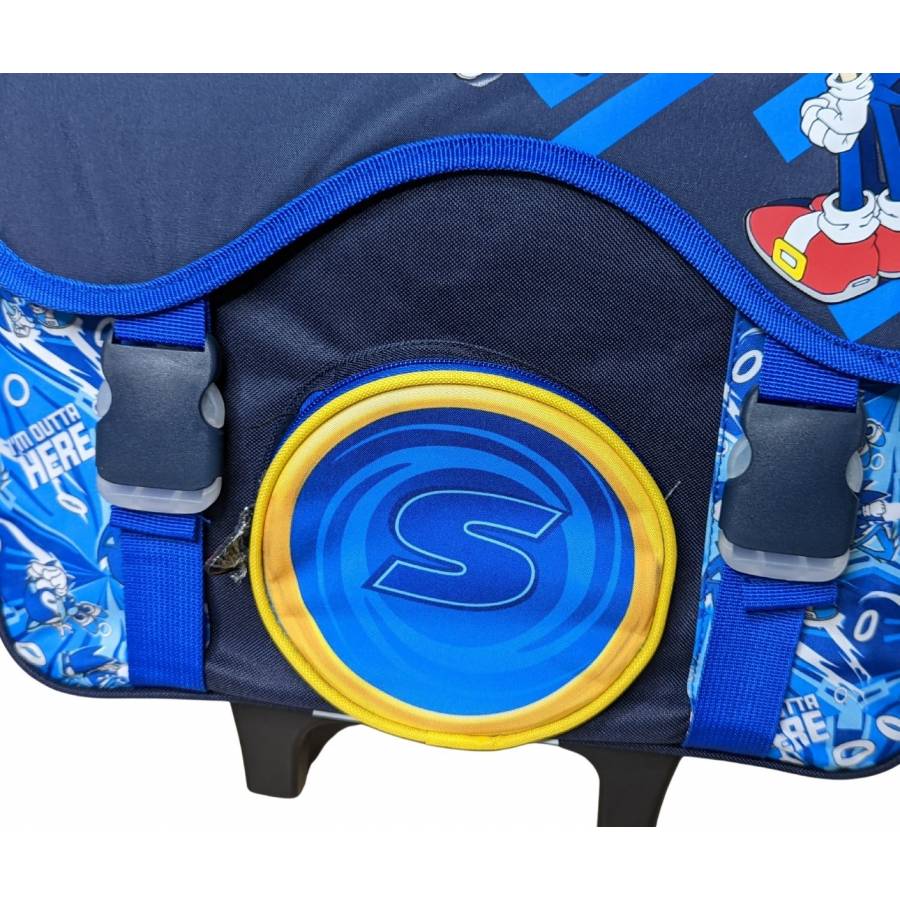 Borsa scuola con ruote Sonic the blue hedgehog 41 cm 2 scomparti