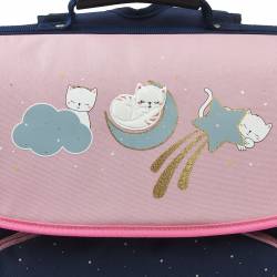 Cartable Chaton Lune 2 compartiments 38 cm