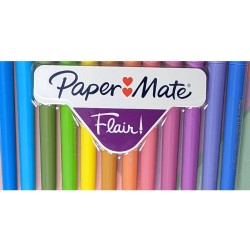 Set van 12 pastelkleurige Paper Mate Flair-viltstiften