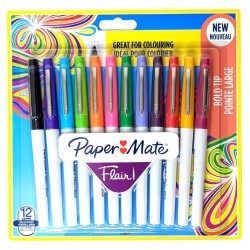 Pak van 24 Paper Mate Flair Luminous & Pastel viltstiften