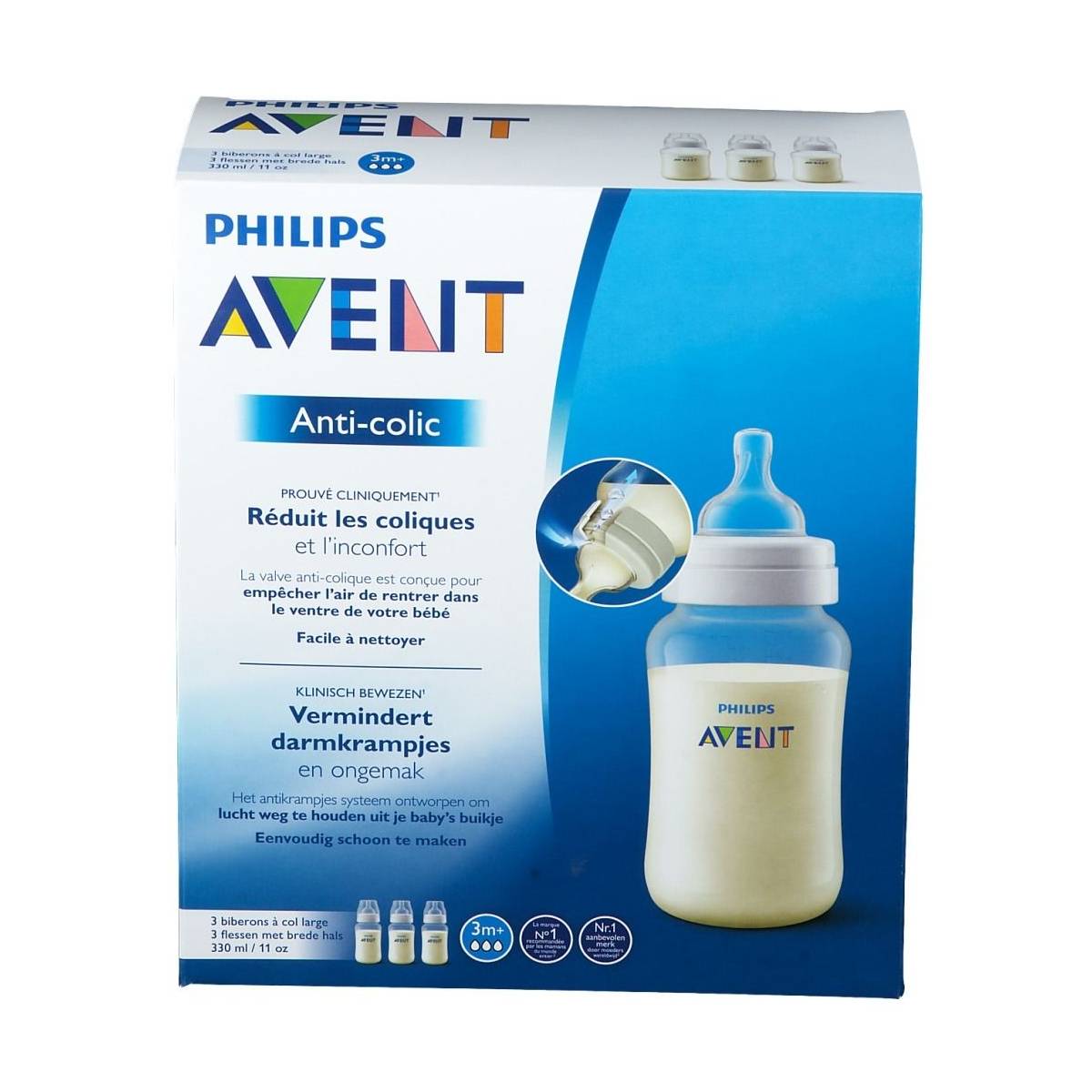 Philips Avent Biberon Anti-colic SCF816/17 330 ml - 3 Mois+ à prix pas cher