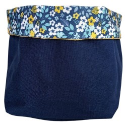 Panier déco Bleu fleurs Atmosphera Cosy'ness 19 cm