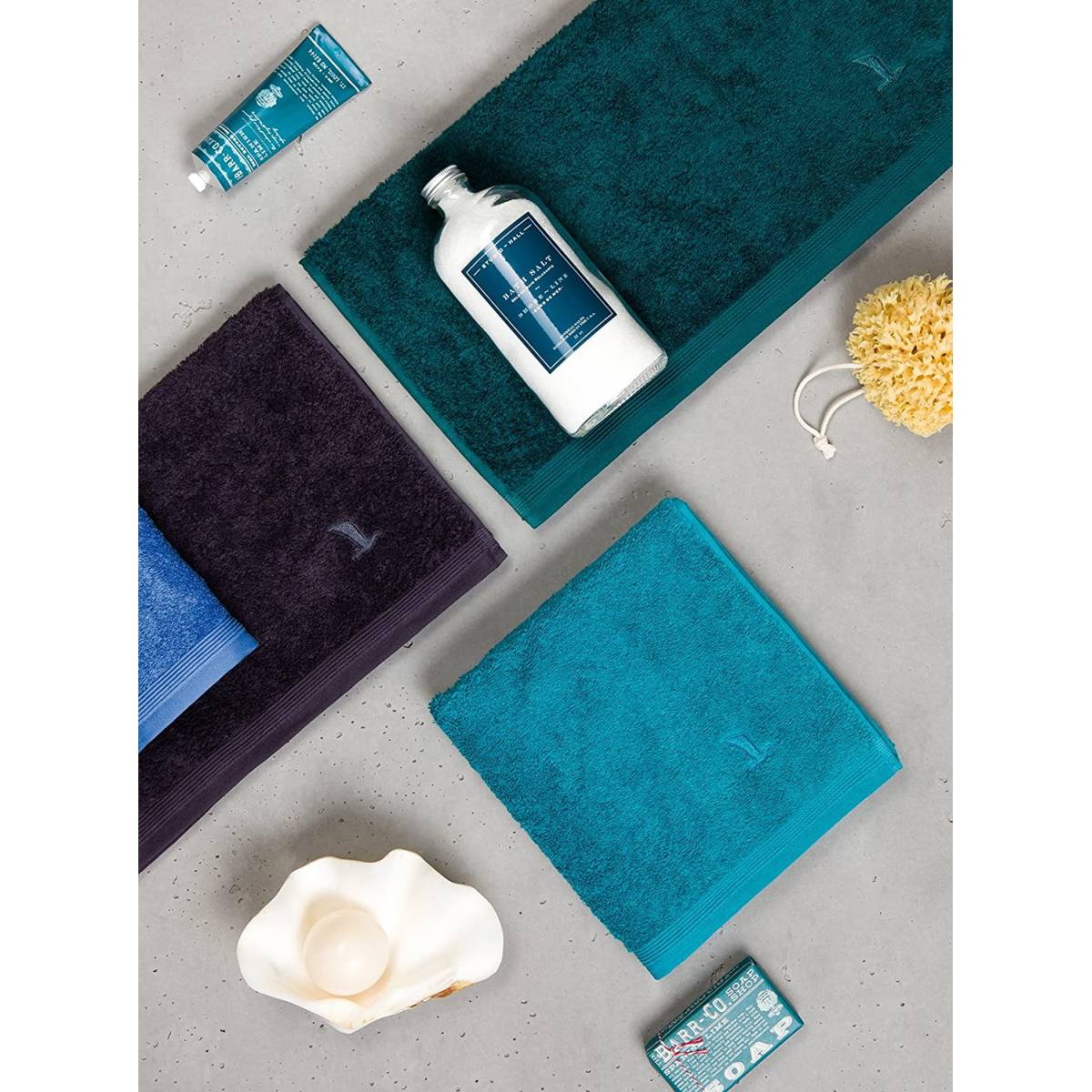 2er Set Handtücher 50x100cm Baumwolle blau für Möve Frottana