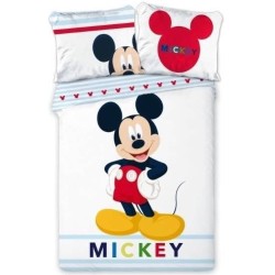 Omkeerbaar Mickey Mouse Dekbedovertrek 140x200 cm + Kussensloop