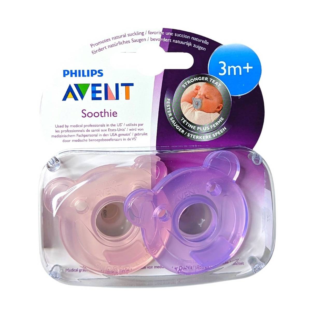Sucette soothie Rose / Violet 0-3 mois de Philips AVENT, Sucettes