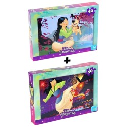 Pak van 2 puzzels Mulan 50 stukjes Disney Princess