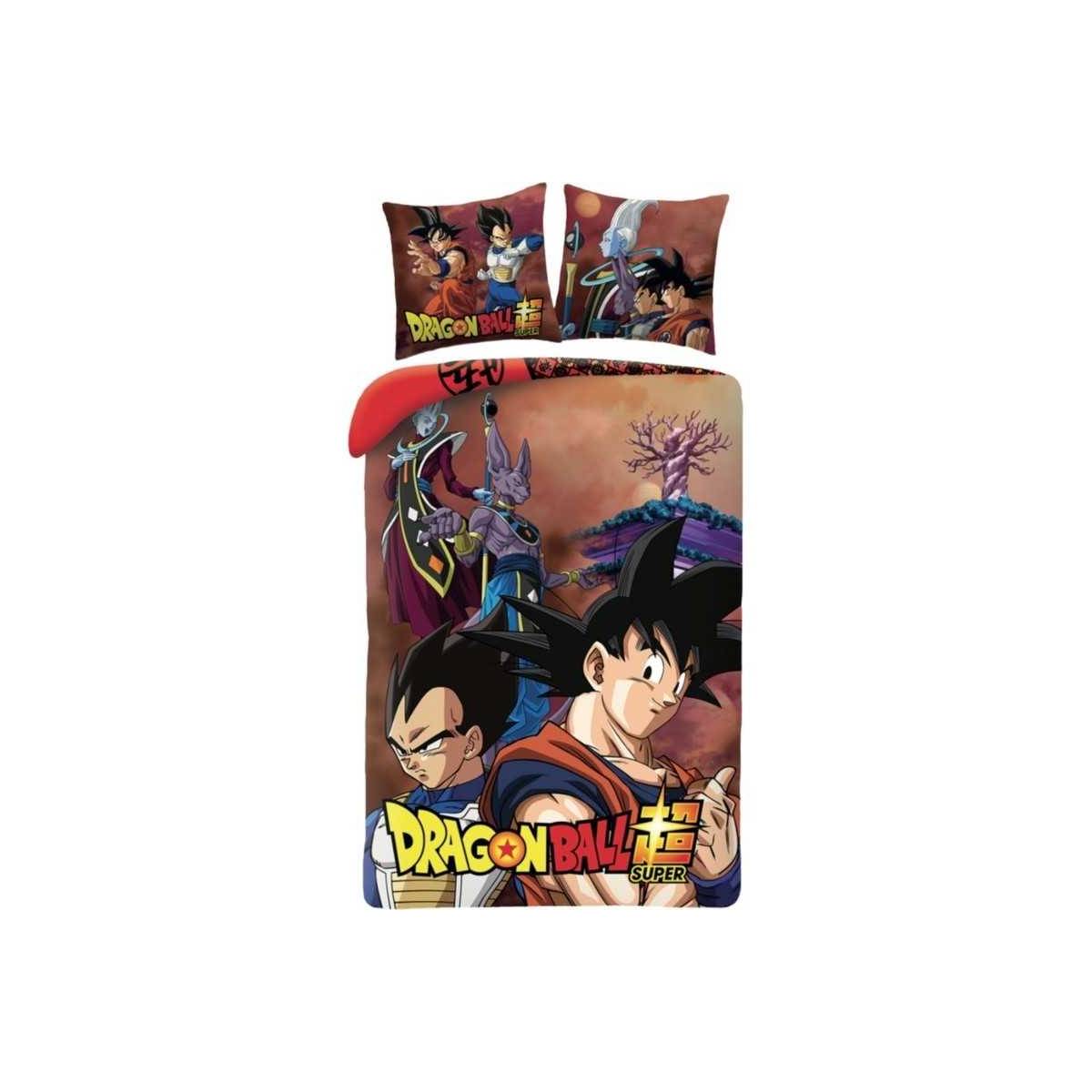 Parure Housse de Couette Dragon Ball Super 140 x 200 cm + Taie d'Oreiller