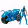 Power Rangers Dino Fury Moto de combat Ticératops Bleu