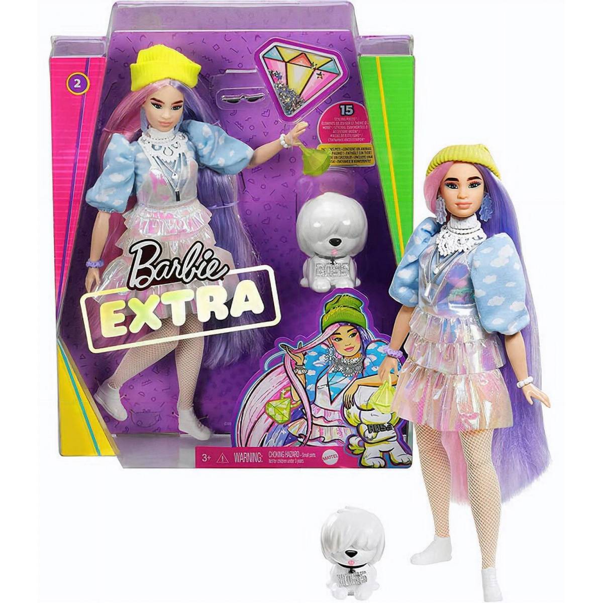 Poupée Barbie Extra Cheveux Blancs Avec Accessoires