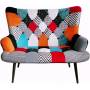 Canapé Scandinave Helsinki 2 places Patchwork Multicolore