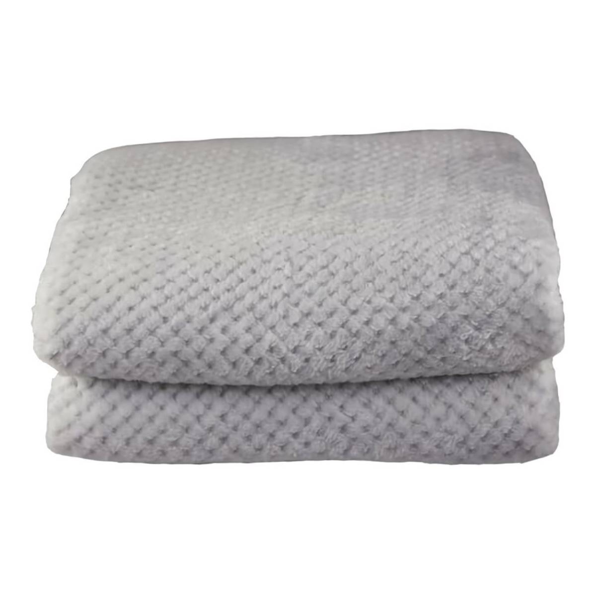 Plaid Canapé XXL Nid d'abeille Sherpa 150x200 cm Gris