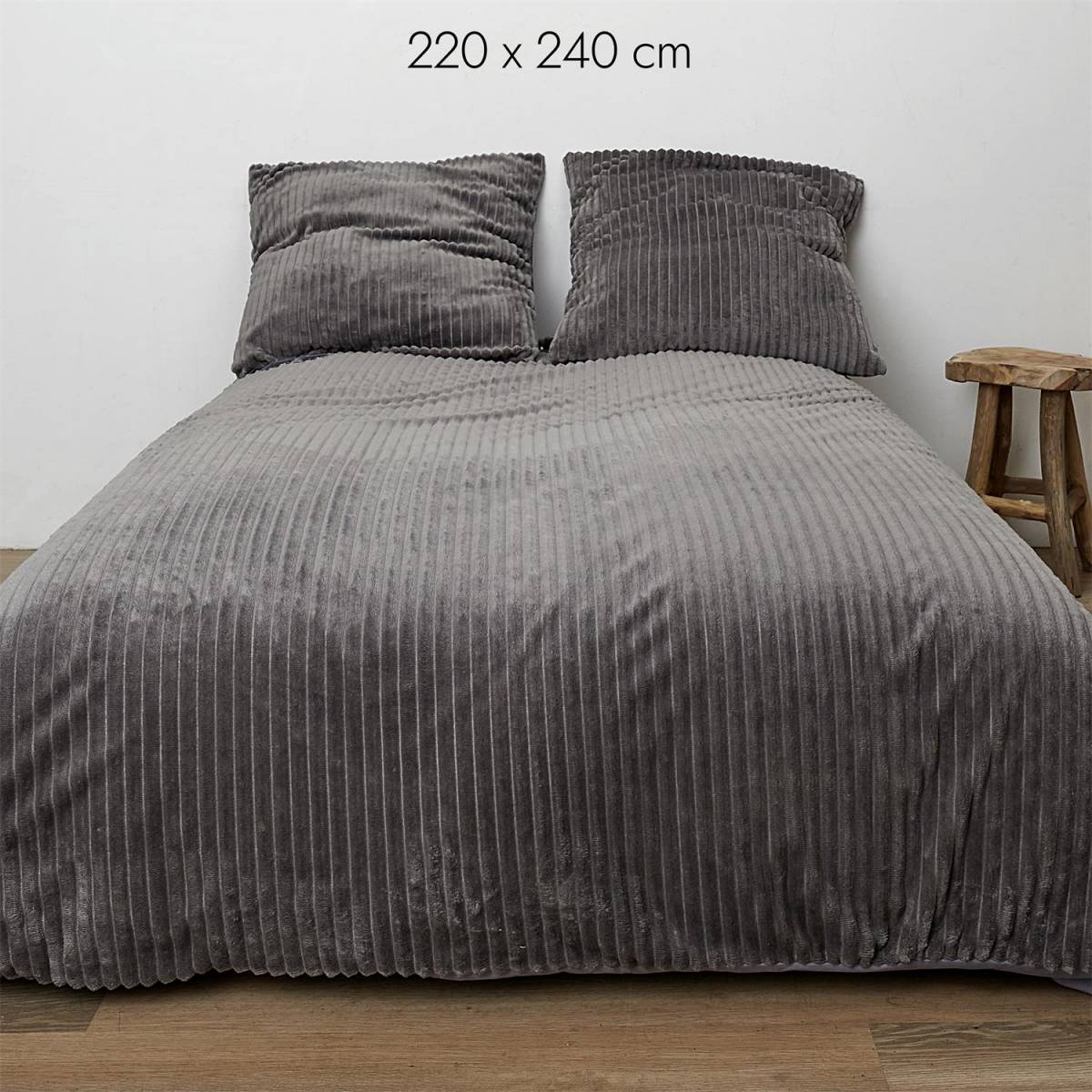 Coppia lenzuola damascata moderna di colore grigio - Malaga