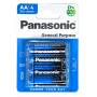 Panasonic AA LR6 1,5 V Zinkbatterien - 4er Pack