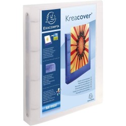 Classeur Exacompta 4 Anneaux PP Chromaline Kreacover A4 Maxi Blanc