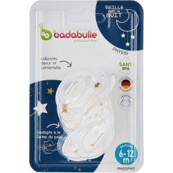 Lot de 2 Sucettes Phosphorescentes Badabulle Cloud and Stars 6-12 mois