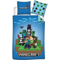 Housse de Couette Minecraft 140 x 200 + Taie d'Oreiller Metro Art