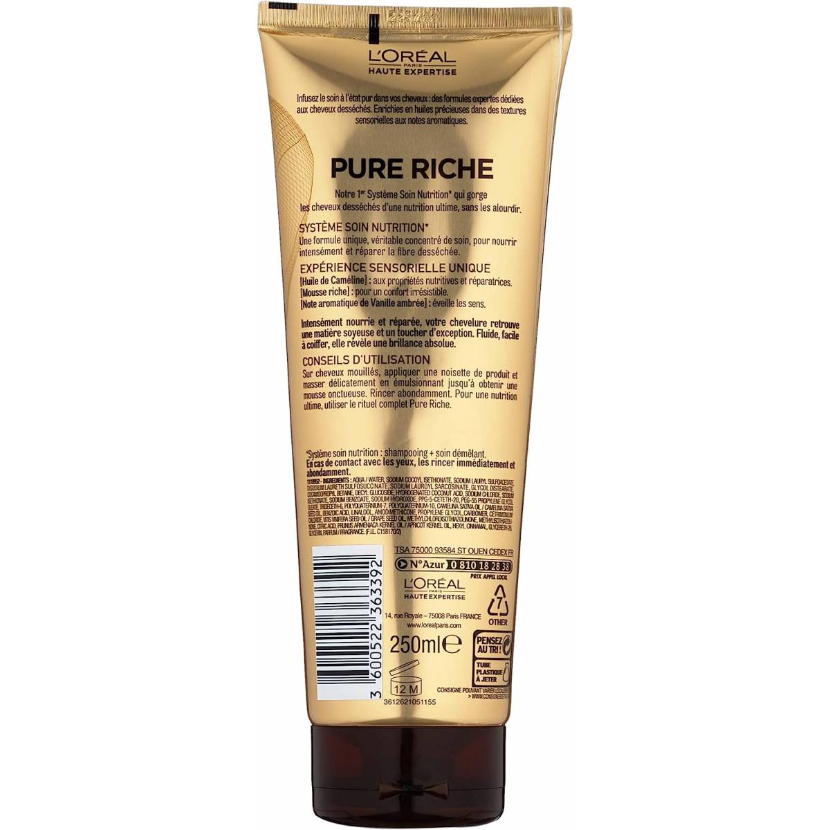 L'Oréal Haute Expertise Pure Riche Champú 250ml